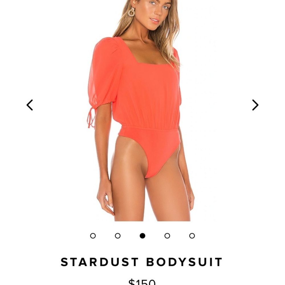 🆕 Lovers + Friends Stardust Bodysuit - Puff Sleeve Open Back ✨ - Picture 8 of 11